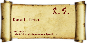 Kocsi Irma névjegykártya