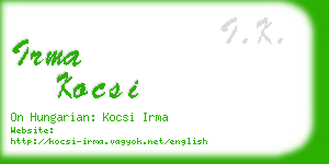 irma kocsi business card